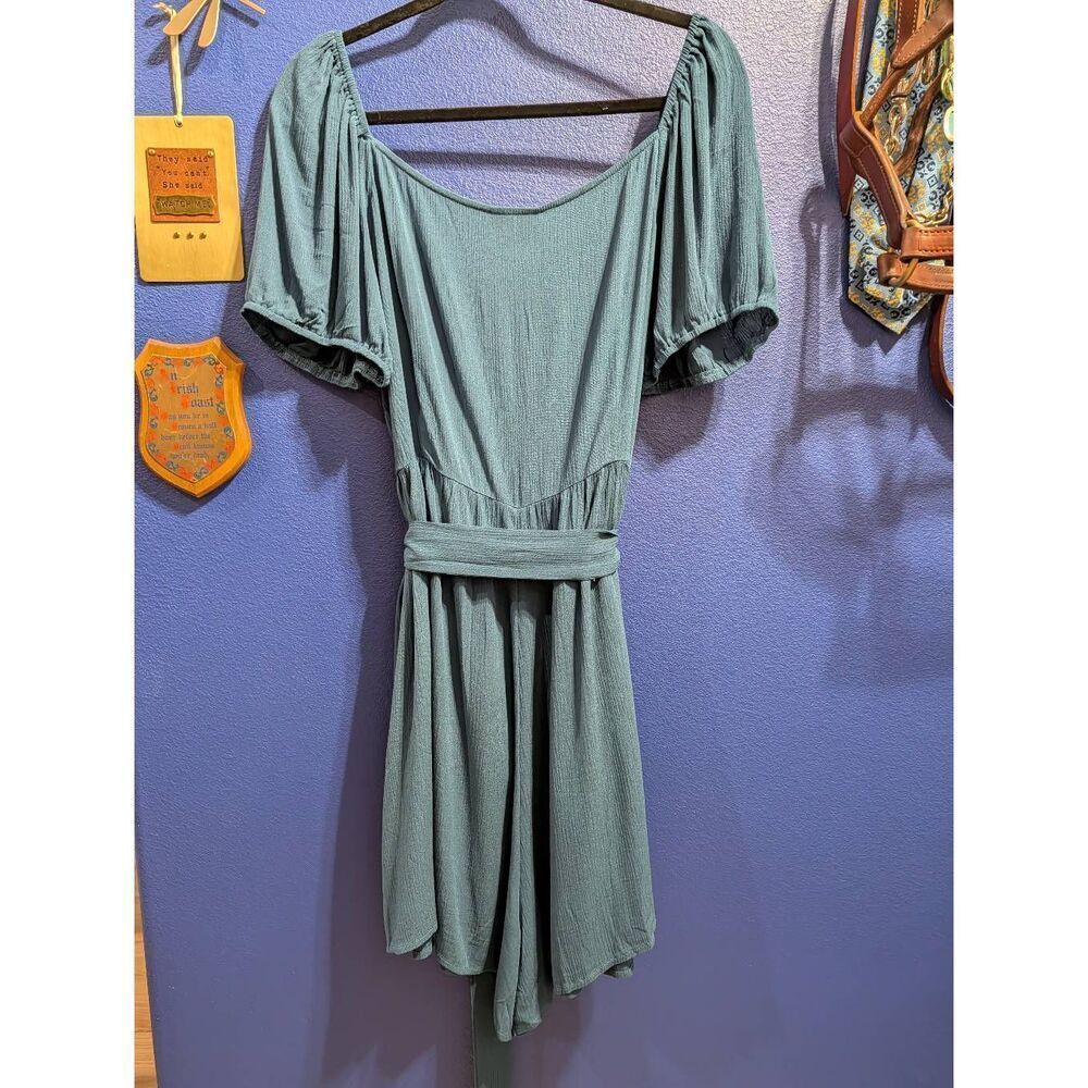 City Chic Playsuit Vacation Teal Romper Plus 18 1XL Boho Festival Pockets NWT - Picture 4 of 13
